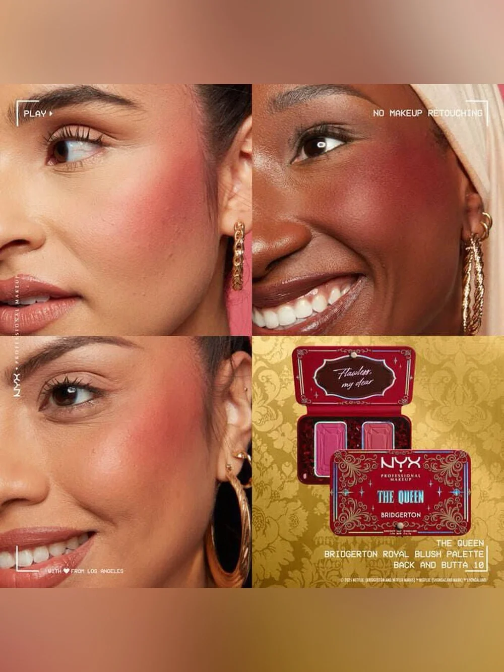 NYX Bridgerton Limited Edition Royal Blush Palettes Trio